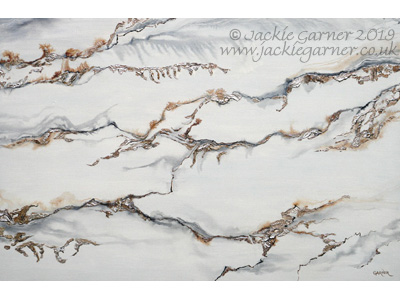 Seams Like Gold: acrylic painting