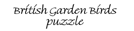 British Garden Birds puzzle